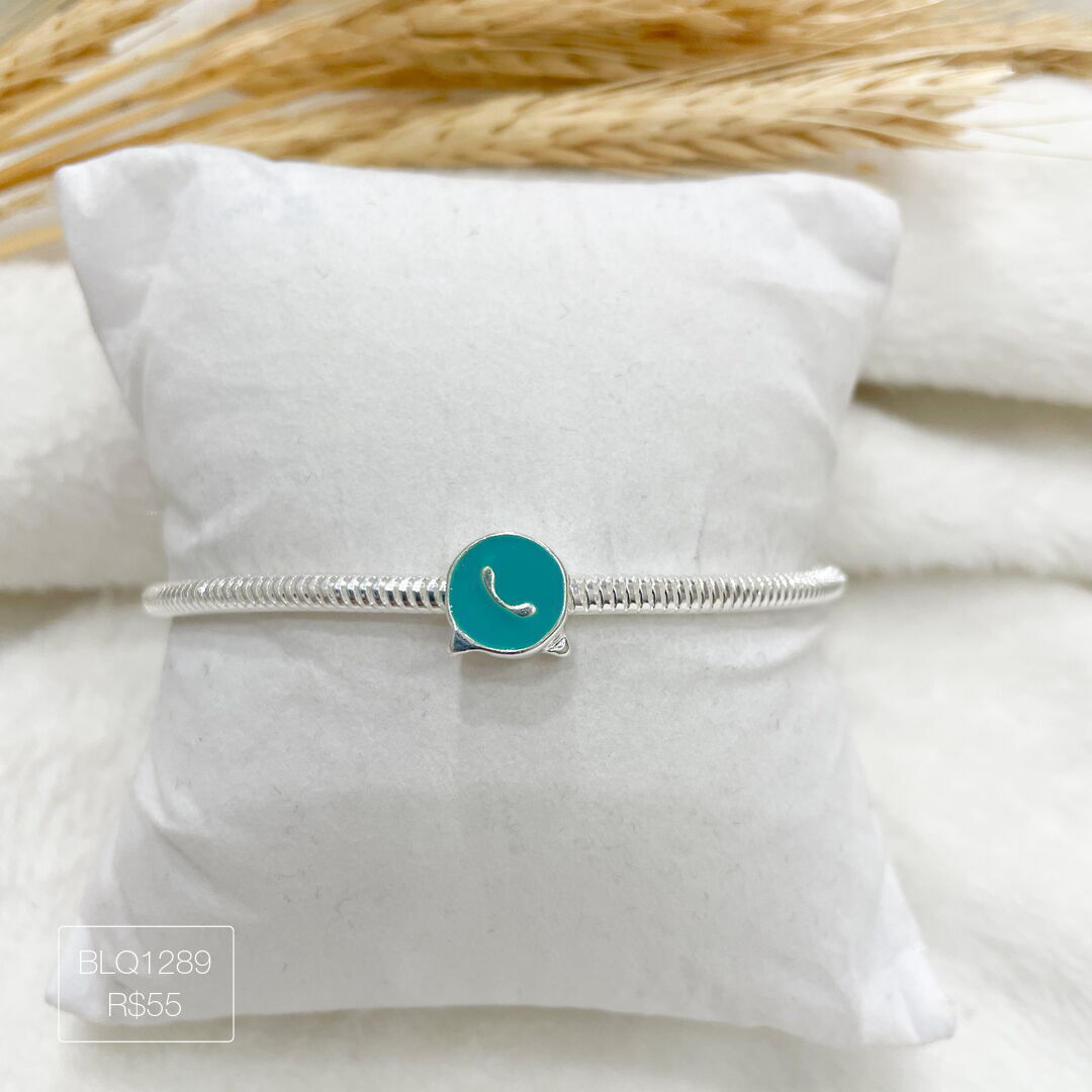 Berloque Whatsapp Passador Esmaltado Prateado